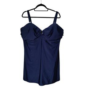 Old‎ Navy Secret Slim Swim Dress Plus Size 3X Navy Blue Underwire Cups